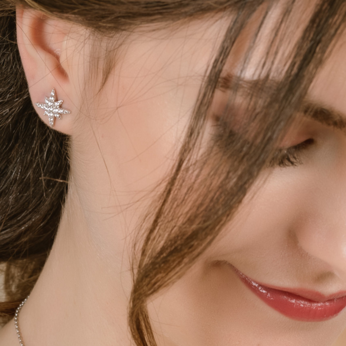 Pendientes de plata estrella vintage