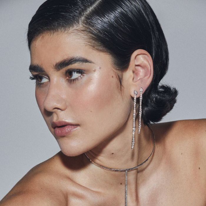 Earrings Riviere lágrima  in silver