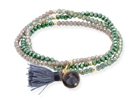 Armband ZEN grün in silber vergoldet