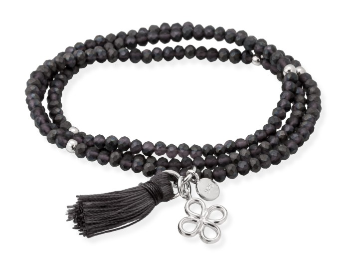Pulsera ZEN ANTRACITA con trebol