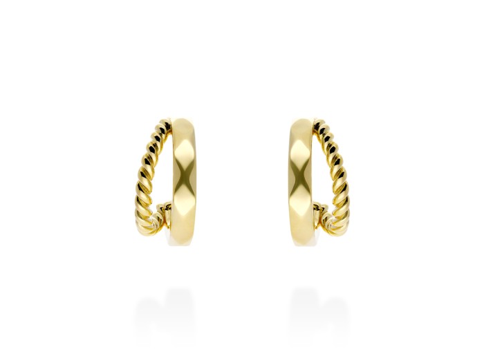 Pendientes de plata aro doble gallonado