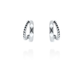Pendientes de plata aro doble gallonado
