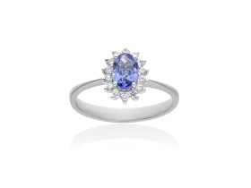 Anillo   en Oro blanco 18Kt y diamantes