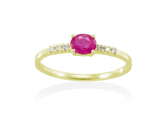 Anillo  en Oro 18Kt. y diamantes