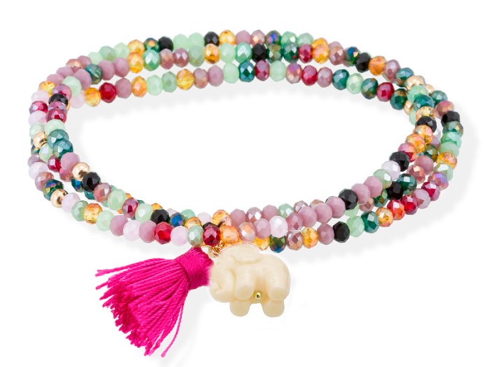 Pulsera ZEN TURMALINA con elefante