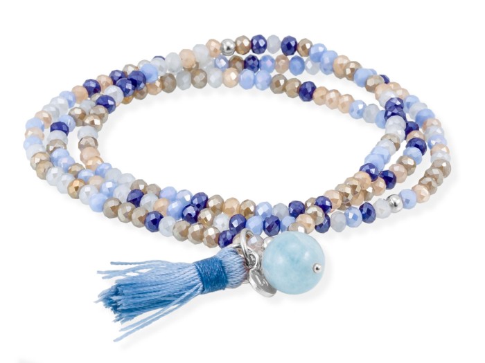 Armband ZEN Blau in silber rose vergoldet