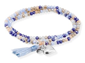 Armband ZEN Blau in silber rose vergoldet