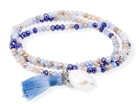 Armband ZEN Blau in silber rose vergoldet