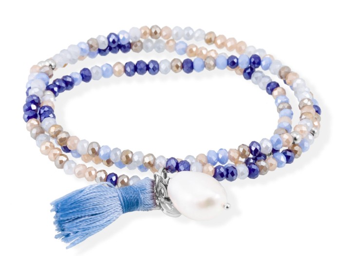 Bracelet ZEN Blue in rose silver