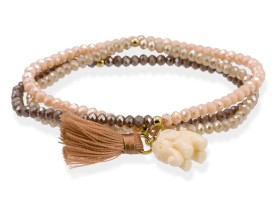 Bracelet ZEN Brown in rose silver