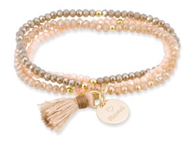 Bracelet ZEN Brown in rose silver