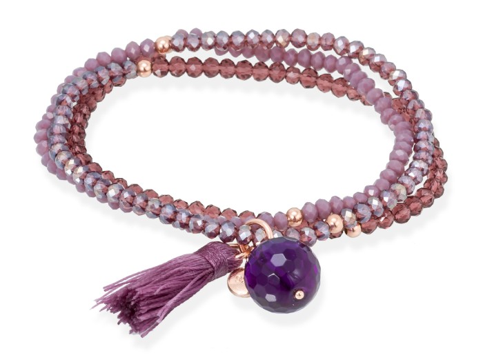 Bracelet ZEN Purple in rose silver