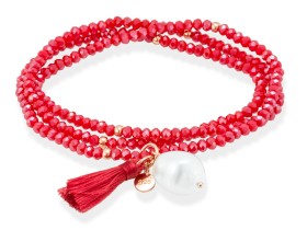 Armband ZEN koralle in silber rose vergoldet