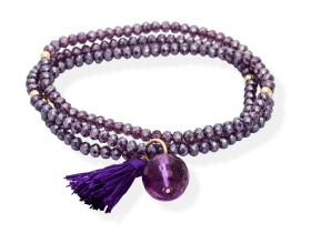 Bracelet ZEN Purple in rose Silver