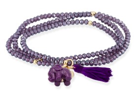 Pulsera ZEN VIOLETA con elefante