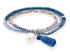 Bracelet ZEN Blue in rose silver