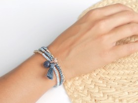 Armband ZEN Blau in silber rose vergoldet