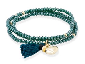 Pulsera ZEN AZUL CERCETA con corazón